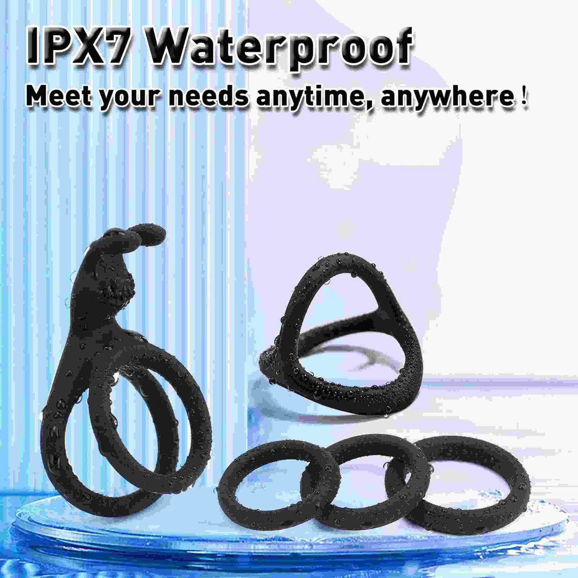 保密外贸USK-C08兔子锁经环延迟男用穿戴震动环放松按摩解压俄文