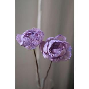 永生客厅花束干花muzhi通草花花束牡丹蓝色高级感芍药仿真花干