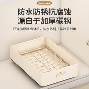 置物架碗盘沥水架 家用橱柜抽拉碗盘架厨房碗碟收纳架厨房抽屉式