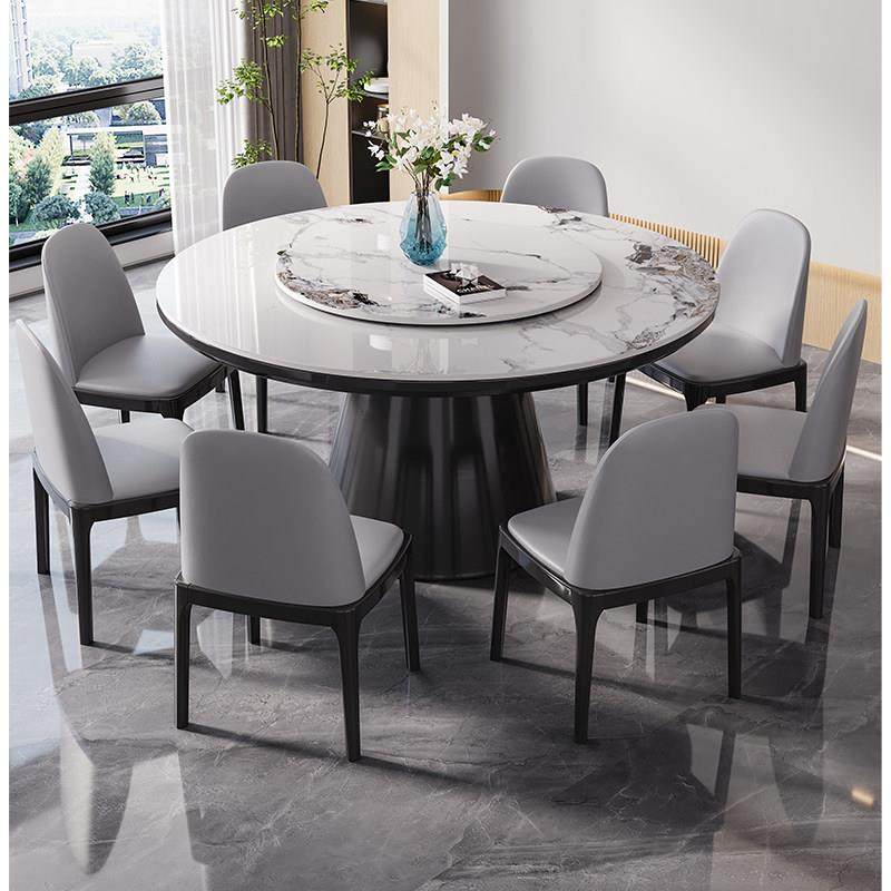 实木岩板餐桌椅2025新款酒店圆形餐桌民宿家用吃饭桌大圆桌带转盘,住宅家具,岩板餐桌,淘宝优惠券,粉丝福利购,淘宝优惠卷