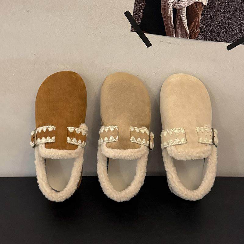 春季平底勃肯鞋女2026新款外穿博肯加绒保暖靴毛毛一脚蹬鞋0116z,女鞋,勃肯鞋/软木鞋,淘宝优惠券,粉丝福利购,淘宝优惠卷