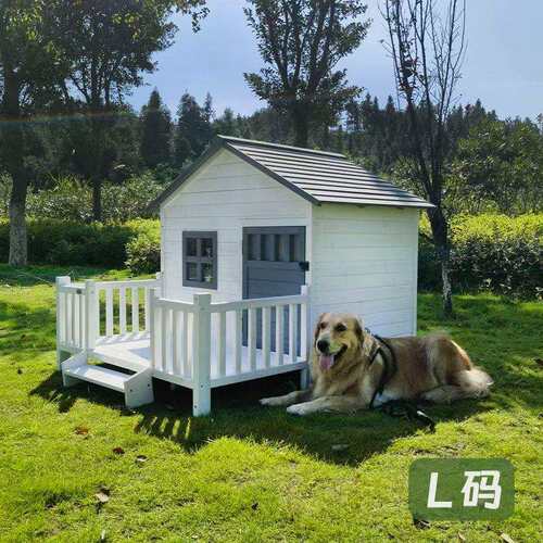 室外木制狗窝防雨水狗屋防寒狗棚猫舍庭院狗别墅户外狗房子狗笼子