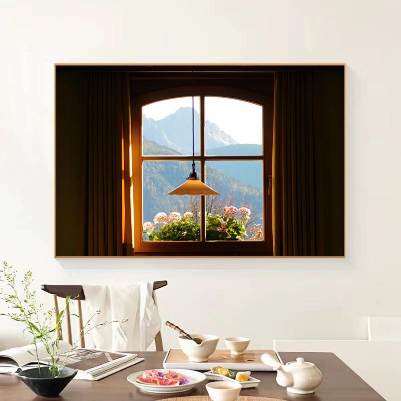 假窗户装饰画 画玄关空间延伸画 画卧室床头摆壁画 画客厅饭厅小