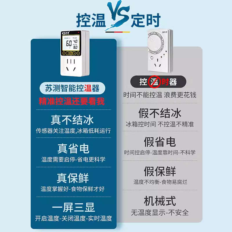 家用冰箱温控器数显智能全自动冰柜电子温度控制器控温器通用调温