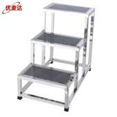 优麦达Y7106加厚不锈钢防滑多用脚踏凳实验室检查床台阶梯凳三层4