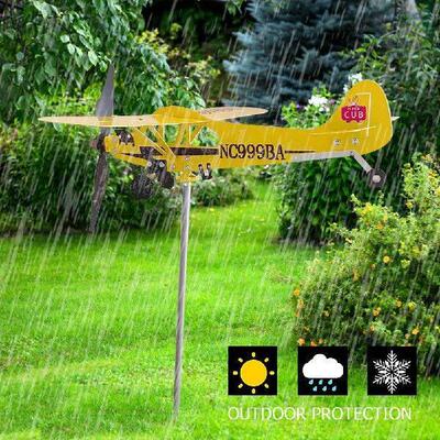 Metal Airplane Wind Direction Indicator Creative Chic Roof