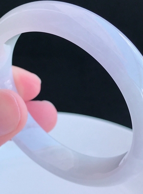 清新甜美 口径53.8mm天然翡翠优雅紫罗兰玉手镯拍卖48.04g