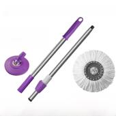 好神拖通用旋转拖把杆拖把头手压式 自动替换好神拖不锈钢加粗防爆