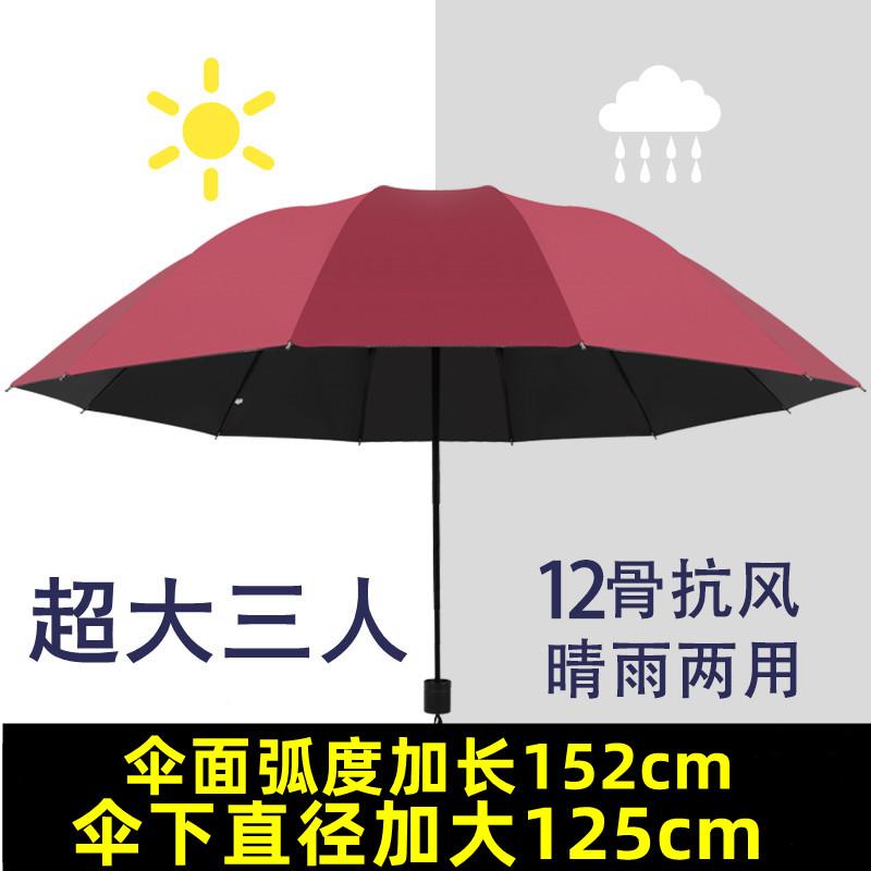 高档雨伞士号大加加固厚结实耐用抗风暴手动折叠遮男阳伞晴雨两用图片