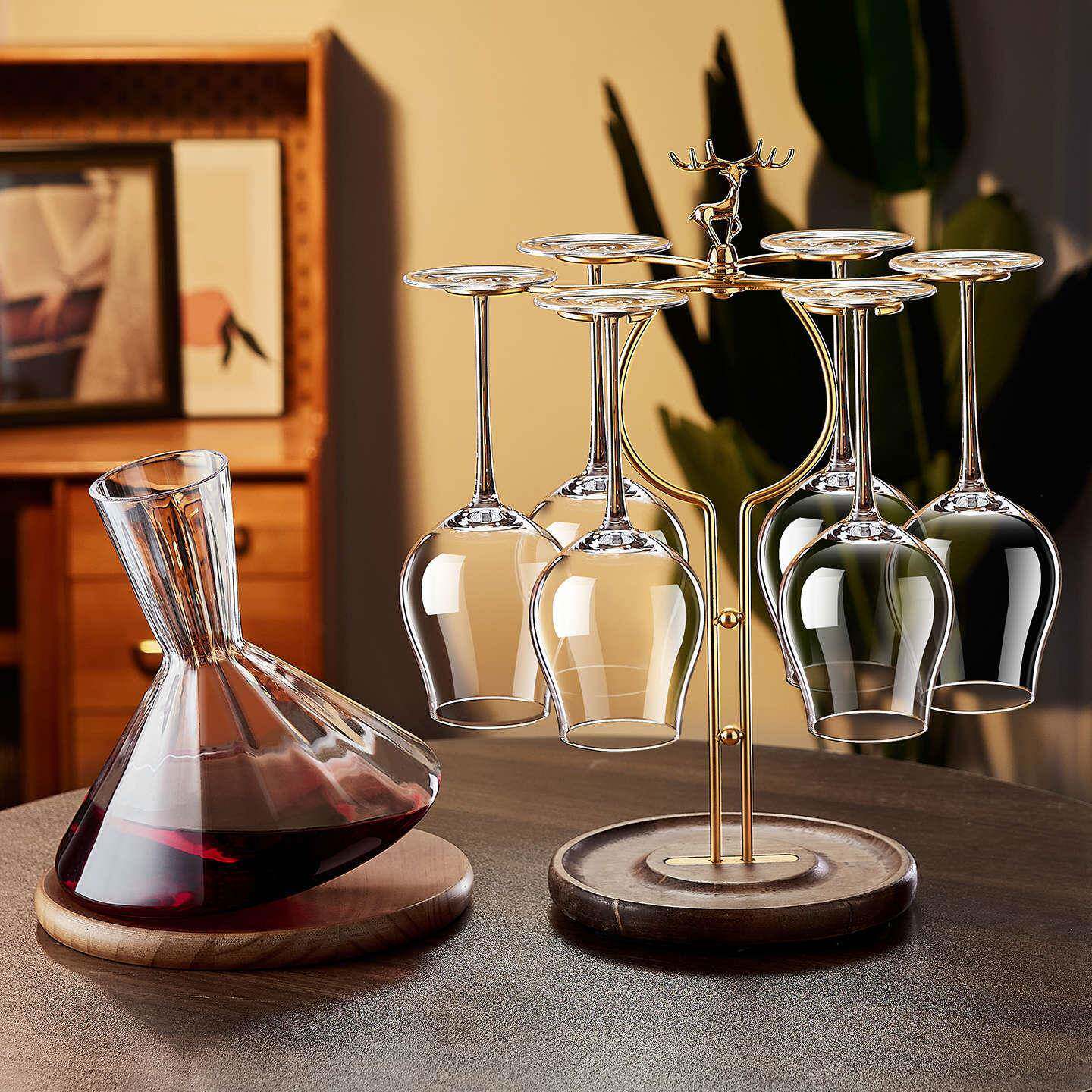 2026新款高颜值轻奢高档水晶玻璃红酒杯架子醒酒器套装家用高脚杯