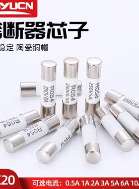 5X20mm中宇R054陶瓷保险丝管RO54熔芯0.5A1A2A3A6A8A10A20A熔断器