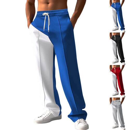 Men's Contrast Trim Pocket Sweatpants Regular Fit Casual