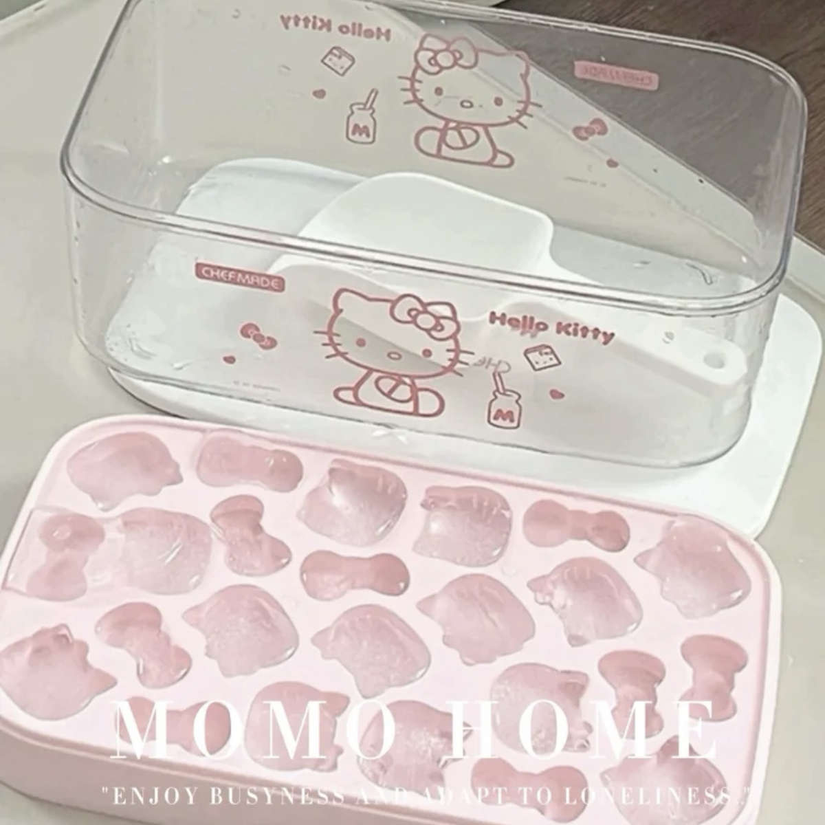 MOMO HOME家居 kitty卡通食品级硅胶按压冰格 冰块模具家用