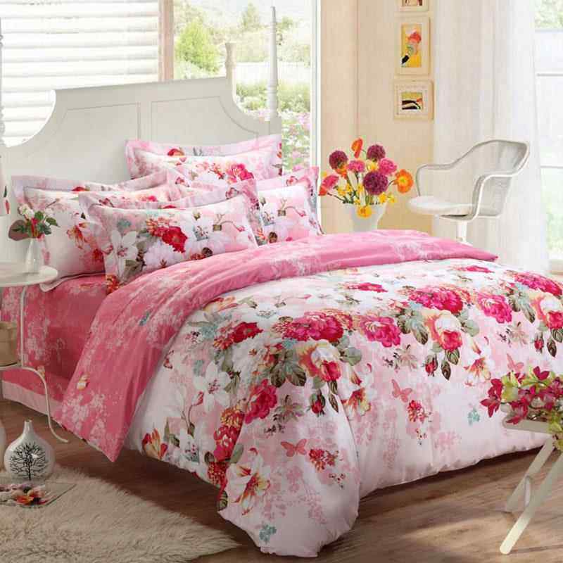 高档3D立体印花生态磨毛四品件套纯棉床用床4件套单被套上全棉加