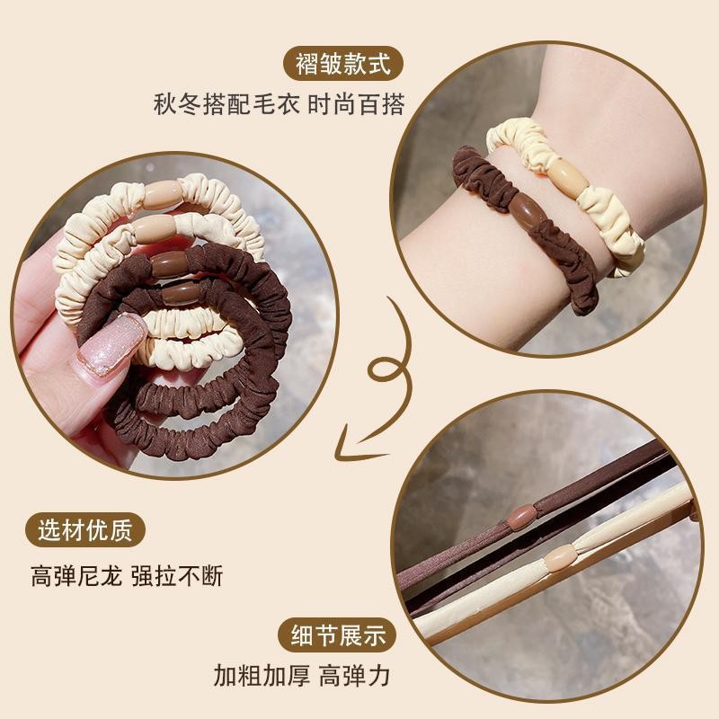 时尚高弹力小肠发圈头饰简约可爱丸子头扎头发皮筋绑发绳耐用头绳