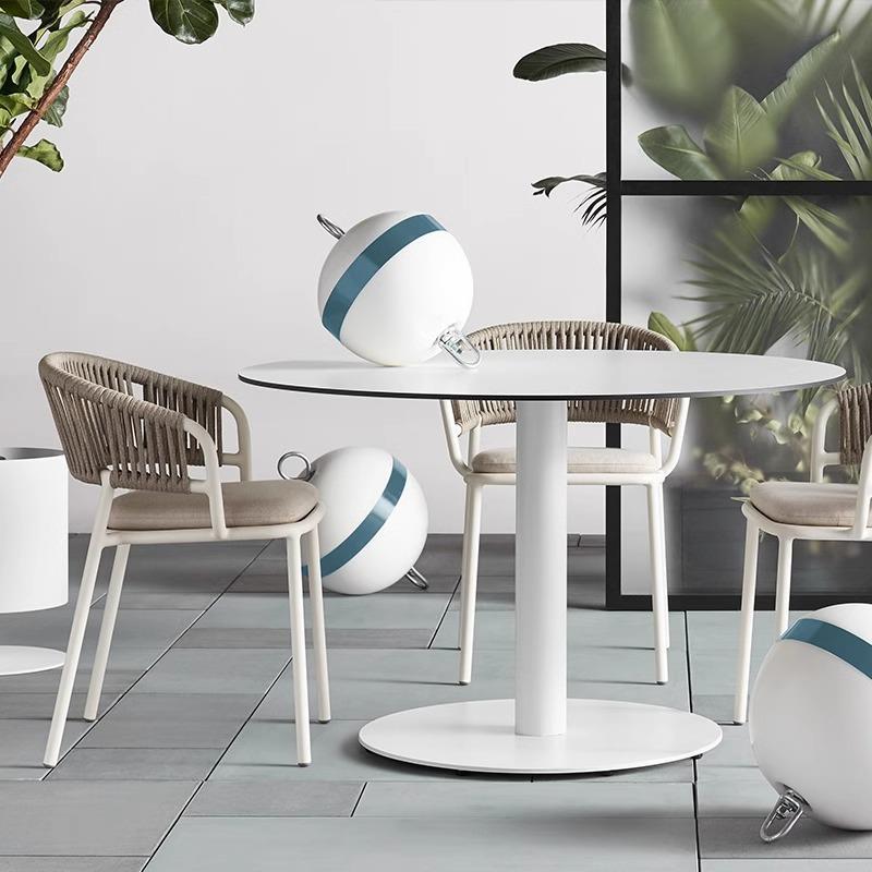 藤编桌椅户外休闲庭院阳台酒店餐厅露天组合铝合金防水简约家具