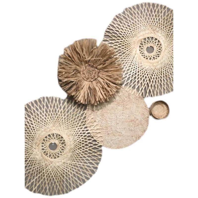 北欧ins玄关草编民宿手工干草藤编墙壁装饰挂件墙面壁饰壁挂画,家居饰品,壁饰,淘宝优惠券,粉丝福利购,淘宝优惠卷