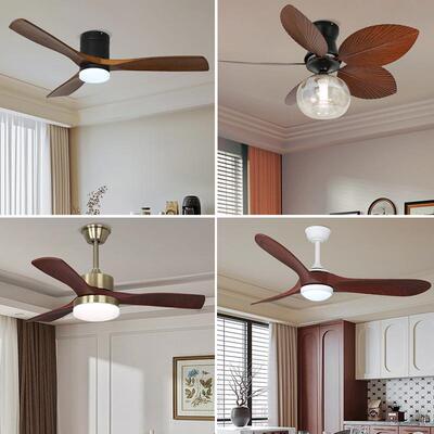原年风70木风吊扇灯2025新款大力餐厅风扇灯家用静音中直扇灯山灯