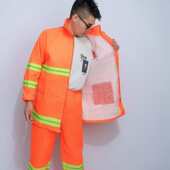 分体雨衣厂家批发双层加厚牛津布劳保徒步反光防暴雨雨衣雨裤 套装