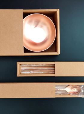 铜碗纯铜碗餐具家用饭碗铜勺铜筷子紫铜茶杯铜碗筷套装白癜克星风