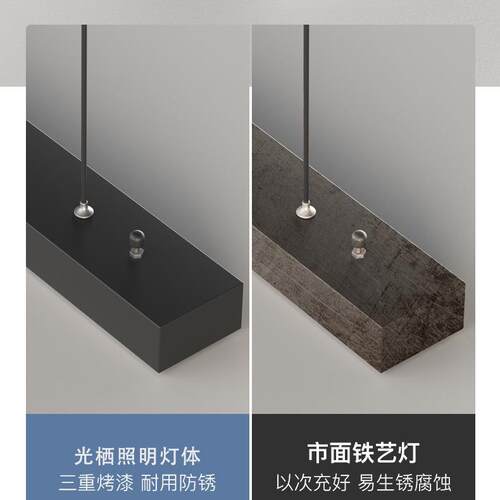 餐厅吊灯现代简约饭厅餐桌灯吧台个性创意2023年新款长条灯具智能