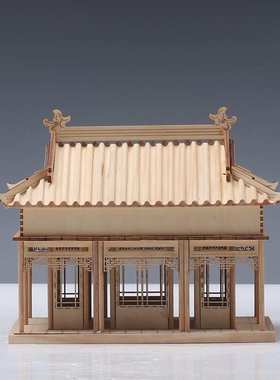 现代新中式创意木质凉亭建筑屋檐客厅会客室家居禅意软装饰品摆件