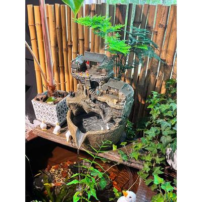 微景观流水古法鱼缸水循环造景过滤器养鱼生态缸庭院水景摆件景观