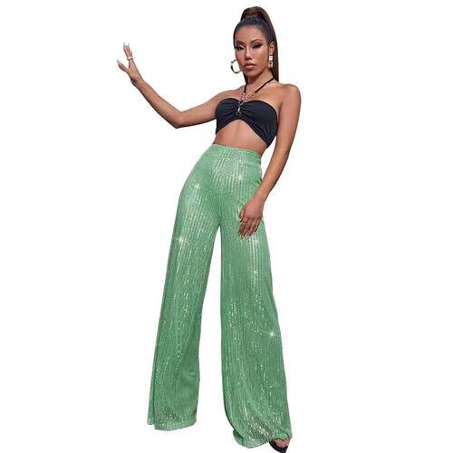 A women's wide-leg version is loose and elegant and