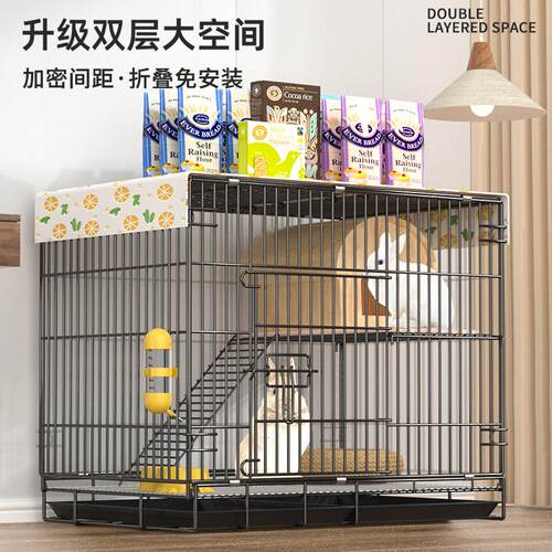 加密兔子笼子家用室内养兔多层双层可清粪幼兔笼猫笼栅栏养繁殖笼