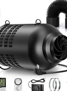 智能定时调速AC100-240V管道风机活性炭过滤器一体式除味换气扇