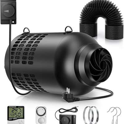 智能定时调速AC100-240V管道风机活性炭过滤器一体式除味换气扇