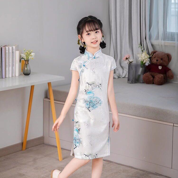 女童旗袍夏季改良中国风儿童日常演出中式国风可爱学生大童小女孩
