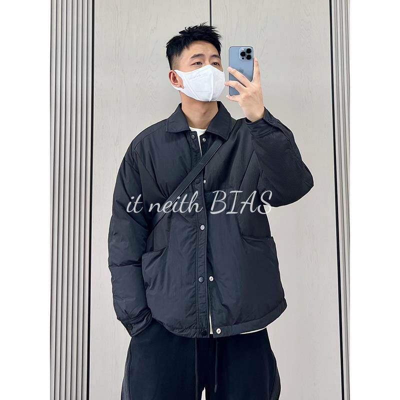 it neith BIAS日系拼接翻领轻薄羽绒服男士冬季潮流休闲保暖外套