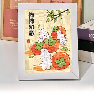 柿柿如意儿童钻石贴画手工diy材料包幼儿园学生开学礼物满钻贴纸