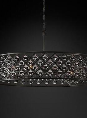 跨325美式RH水吊晶别灯后现代简约境酒店客厅餐厅卧室墅长形圆形