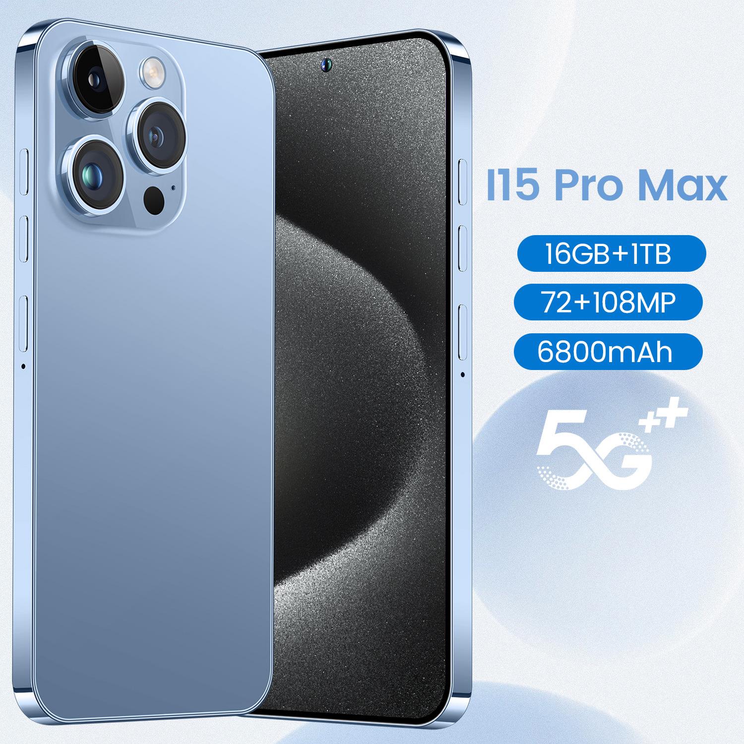 跨境手机I15 ProMax 穿孔屏真4G全球通用灵动岛3+64 7.3寸安卓10