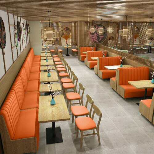 现代简约餐厅家具主题餐厅餐桌椅组合餐饮小吃奶茶店实木卡座组合