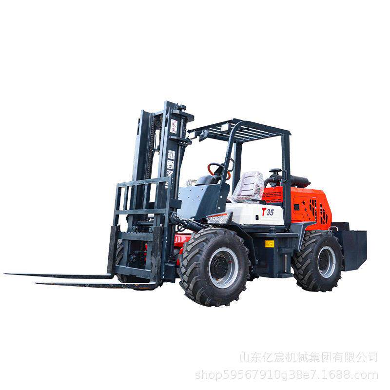 四驱越野叉车5吨8吨10吨柴油叉车带侧移液压装卸柴油一体式抱夹车
