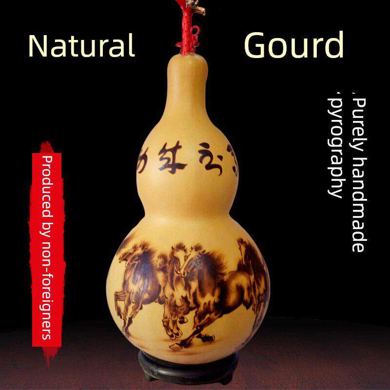 天然大葫芦纯手工烫画烙画定制葫芦工艺品家居装饰品摆件礼品葫芦