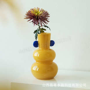 饰品摆件批发轻奢 中古高颜值插花花器陶瓷异形玻璃花瓶家用客厅装