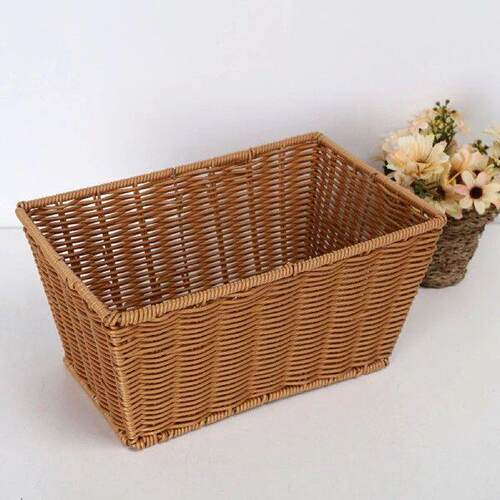 Handmade Imitation Rattan Woven Fruit Basket Large Capacity