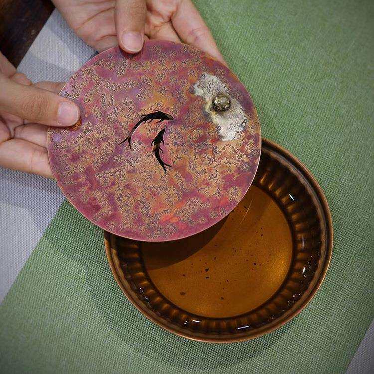 手工铜壶承干泡台养壶茶承壶托茶壶垫储水建水茶水洗水盂茶盘茶具