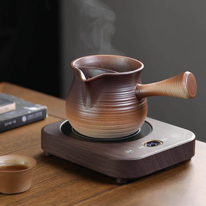 烤奶茶罐罐罐茶煮茶器围炉煮茶茶壶陶瓷套装一人煮茶炉陶罐黑晶炉