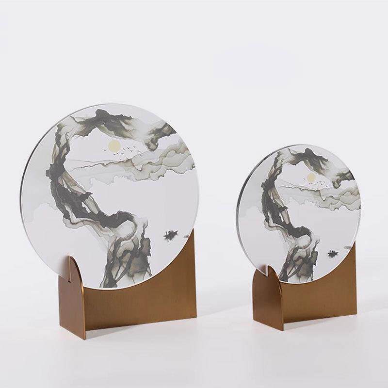 新中式摆设亚克力现代软装饰品娱乐场所展厅禅意艺术品售楼处摆件
