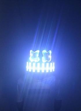 百大DJ发头M套显10101示屏头罩L店ED灯面具夜酒吧打碟C表演道具演