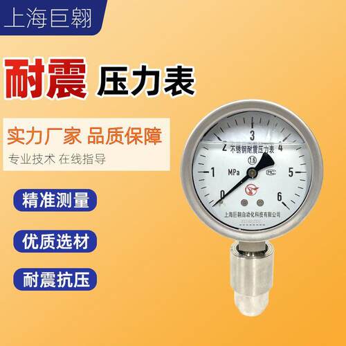 上海仪表不锈钢耐震压力表YN-100B气压油压水压压力表工业千帕表