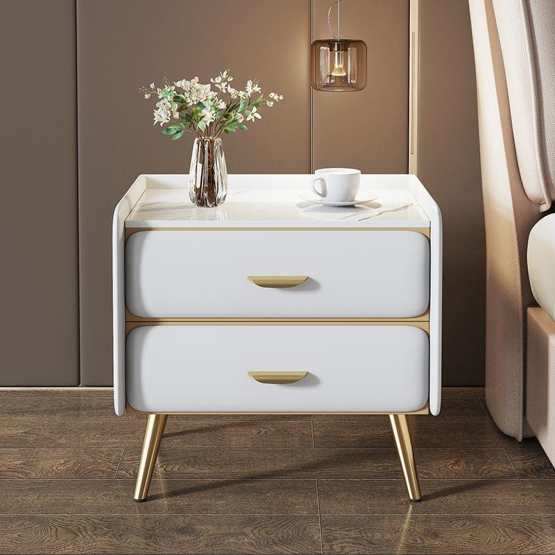 轻奢床头柜简约现代全实木岩板床边柜卧室整装储物柜高级感收纳柜