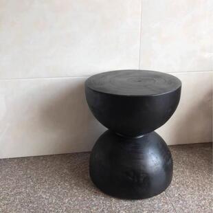 原木墩子酒742店组合茶几实木边几民树宿桩底座方桩木根雕摆件形