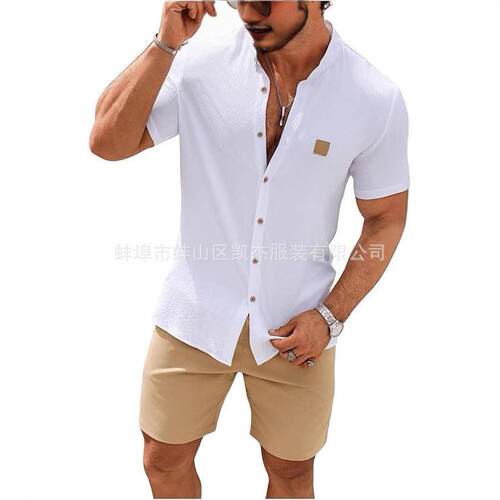 Color Plain Sleeve Button Up Shirt Regular Casual Comfy