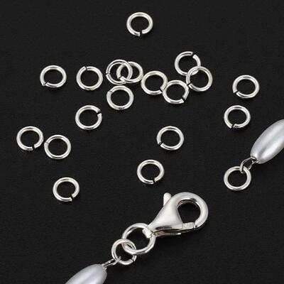 30-60pcs 925 Sterling Silver Open Jump Rings 3-6mm Split Rin